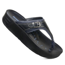 Load image into Gallery viewer, Aerosoft - Joana S5702 Navy Women thong sandals platform