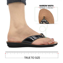 Load image into Gallery viewer, Aerosoft - Willow Black Women LS4831 cute flat thong sandals4