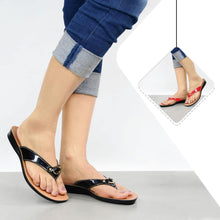 Load image into Gallery viewer, Aerosoft - Willow Black Women LS4831 cute flat thong sandals1