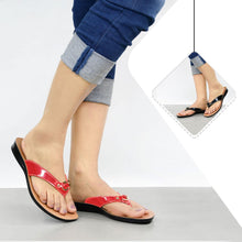 Load image into Gallery viewer, Aerosoft - Willow REd Women LS4831 cute flat thong sandals1