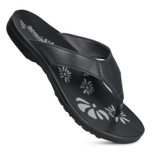 Load image into Gallery viewer, Aerosoft - Paradigm Black Women S6002 trendy flip flops