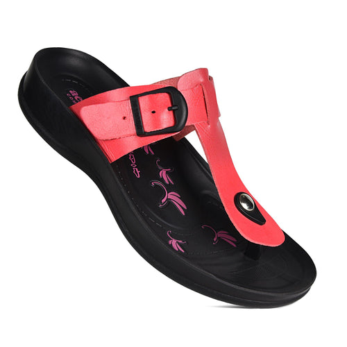 Aerosoft - Meadow S5909 Pink Women thong slip on sandals