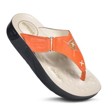Load image into Gallery viewer, Aerosoft - Voyagee S3705 Women Orange comfy platform sandals
