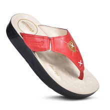 Load image into Gallery viewer, Aerosoft - Voyagee S3705 Women Red comfy platform sandals
