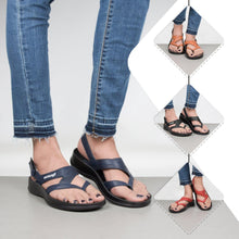 Load image into Gallery viewer, Aerosoft - Deke Women Navy S5904 slingback sandals with arch support3