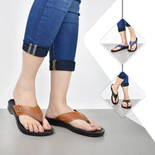 Load image into Gallery viewer, Aerosoft - Frondle S6102 Tan ladies thong sandals1