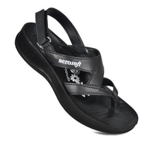 Load image into Gallery viewer, Aerosoft - Deke Women Black S5904 slingback sandals with arch support
