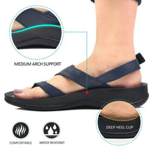 Load image into Gallery viewer, Aerosoft - Deke Women Navy S5904 slingback sandals with arch support2
