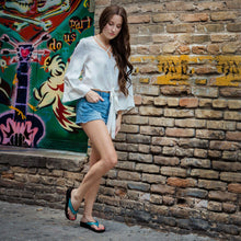 Load image into Gallery viewer, Aerosoft - Glitter A0825 Women Blue thong style sandals1