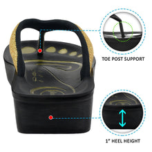 Load image into Gallery viewer, Aerosoft - Glitter A0825 Women Gold thong style sandals3