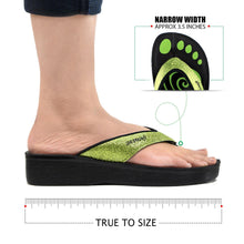 Load image into Gallery viewer, Aerosoft - Glitter A0825 Women Green thong style sandals4