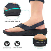 Load image into Gallery viewer, Aerosoft - Tuck S5901 Navy women's slingback sandals2