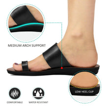 Load image into Gallery viewer, Aerosoft - Veawil LS4829 Black Women orthotic slide sandals3