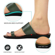 Load image into Gallery viewer, Aerosoft - Veawil LS4829 Green Women orthotic slide sandals3