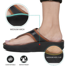Load image into Gallery viewer, Aerosoft - Joana S5702 Tan Women thong sandals platform2
