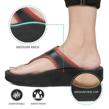 Load image into Gallery viewer, Aerosoft - Joana S5702 Red Women thong sandals platform2
