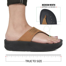 Load image into Gallery viewer, Aerosoft - Women Brown Dazzler S5704 platform sandals thong4
