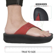 Load image into Gallery viewer, Aerosoft - Women Red Dazzler S5704 platform sandals thong4
