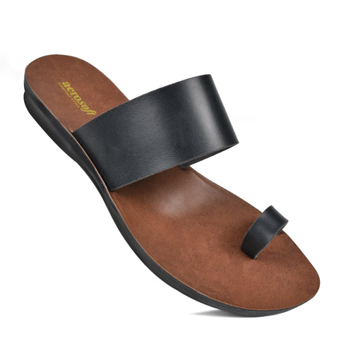 Aerosoft - Veawil LS4829 Black Women orthotic slide sandals