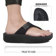 Load image into Gallery viewer, Aerosoft - Women Black Dazzler S5704 platform sandals thong4
