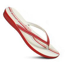 Load image into Gallery viewer, Aerosoft - Sumaiera WOmen Red S4808 beach flip flops
