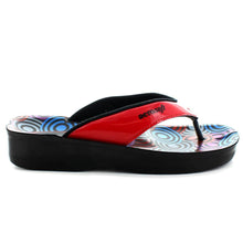 Load image into Gallery viewer, Aerosoft - Swirly Women Red A0876 supportive flip flops4
