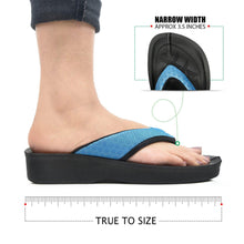 Load image into Gallery viewer, Aerosoft - Women Blue Chameleon A08C5 thong strap flip flops4
