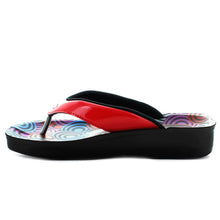 Load image into Gallery viewer, Aerosoft - Swirly Women Red A0876 supportive flip flops2
