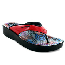 Load image into Gallery viewer, Aerosoft - Swirly Women Red A0876 supportive flip flops
