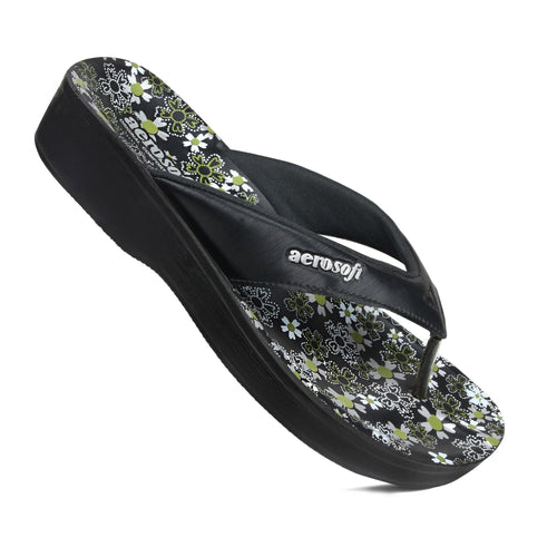 Aerosoft - Anette A0815 Black thong sandals women