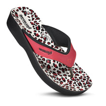 Load image into Gallery viewer, Aerosoft - A0846 Red Women leopard thong sandals
