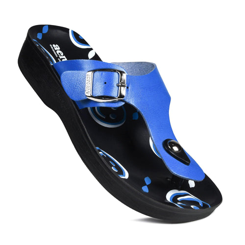 Aerosoft - Emoji A0892 Blue strap sandals women