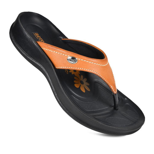 Aerosoft - Zeus S5903 Tan Women casual thong sandals