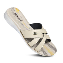Load image into Gallery viewer, Aerosoft - Women Cream Gladiator C2011 arch support slides
