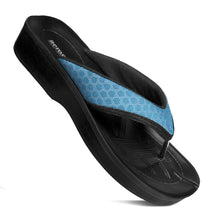 Load image into Gallery viewer, Aerosoft - Women Blue Chameleon A08C5 thong strap flip flops
