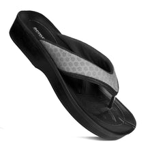 Load image into Gallery viewer, Aerosoft - Women Grey Chameleon A08C5 thong strap flip flops
