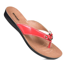 Load image into Gallery viewer, Aerosoft - Willow REd Women LS4831 cute flat thong sandals
