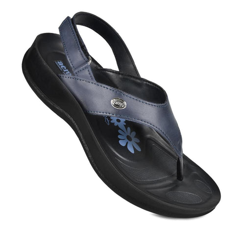 Aerosoft - Tuck S5901 Navy women's slingback sandals