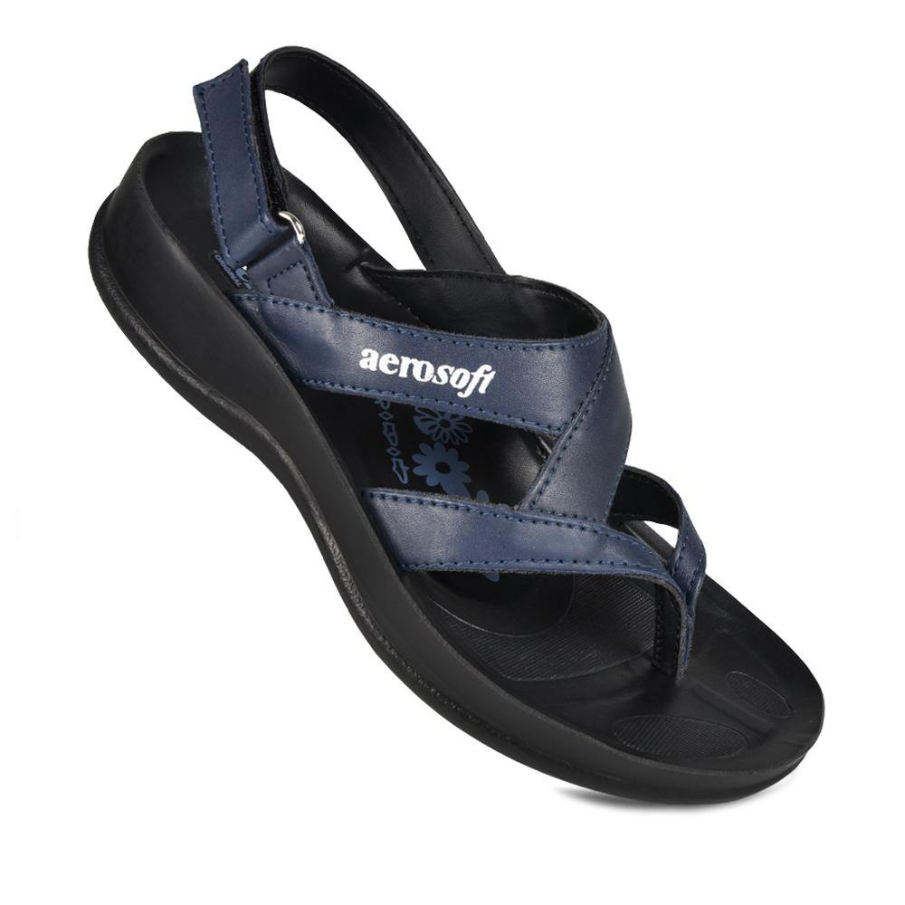 Aerosoft - Deke Women Navy S5904 slingback sandals with arch support