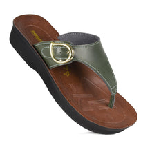 Load image into Gallery viewer, Aerosoft - Ornate Women Green LA08C9 slippers thong flip flops
