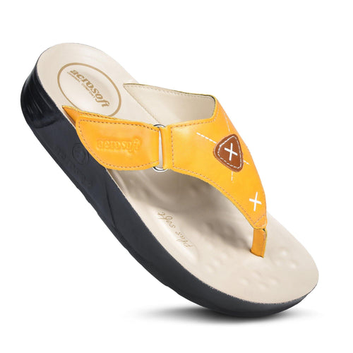 Aerosoft - Voyagee S3705 Women Yellow comfy platform sandals