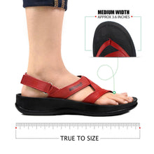 Load image into Gallery viewer, Aerosoft - Deke Women Red S5904 slingback sandals with arch support5
