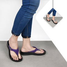 Load image into Gallery viewer, Aerosoft - Tempeve S5905 Purple thongs with arch support women&#39;s1
