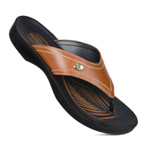 Load image into Gallery viewer, Aerosoft - Tendril S6101 Women Tan stylish flip flops
