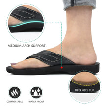 Load image into Gallery viewer, Aerosoft - Frondle S6102 Black ladies thong sandals2
