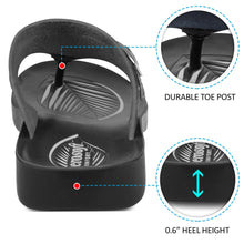 Load image into Gallery viewer, Aerosoft - Elmush S6103 Women Black supportive thong sandals2
