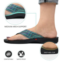 Load image into Gallery viewer, Aerosoft - Jute S6116 Green ladies flip flop slippers2
