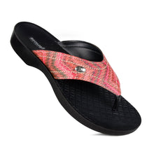 Load image into Gallery viewer, Aerosoft - Jute S6116 Red ladies flip flop slippers
