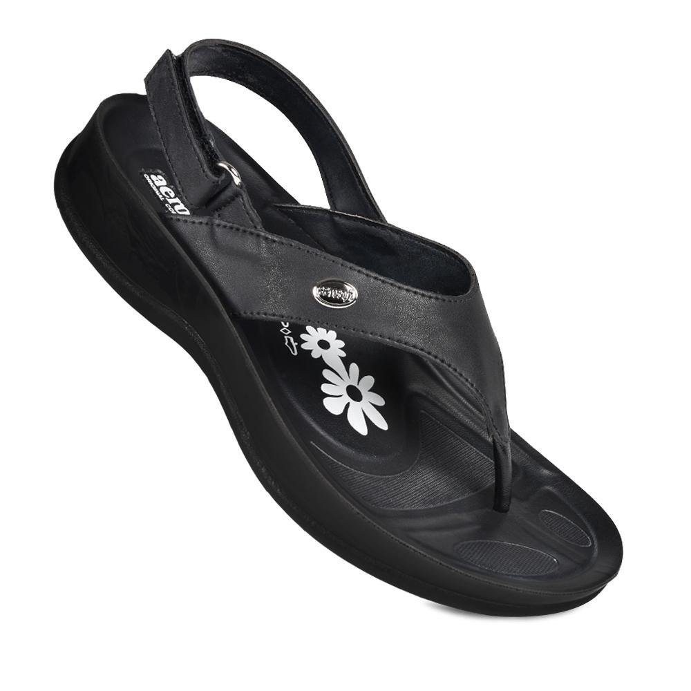 Aerosoft - Tuck S5901 Black women's slingback sandals