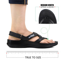Load image into Gallery viewer, Aerosoft - Deke Women Black S5904 slingback sandals with arch support4
